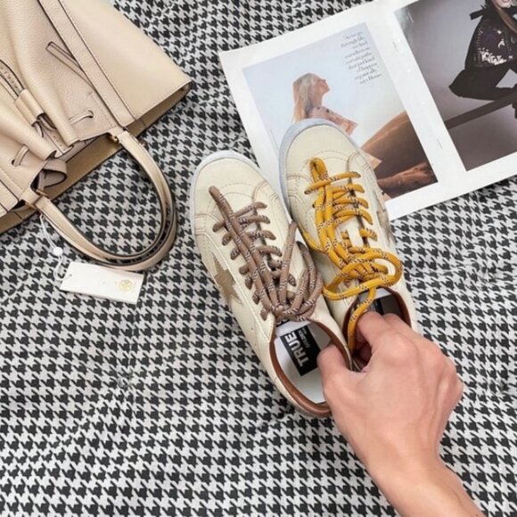 Contemporary Golden Goose Sneakers - Brown & Yellow Lace Options - Picture 3 of 9